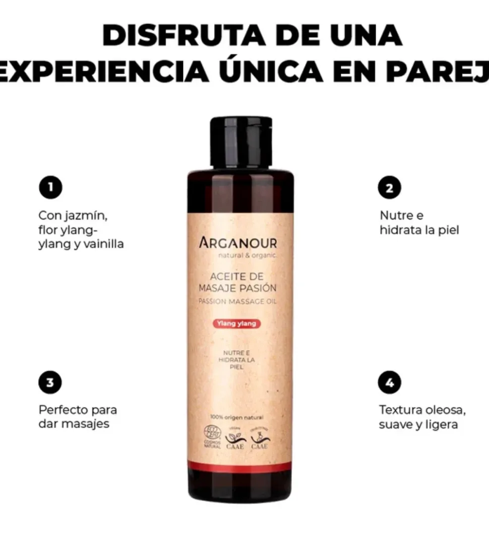 Aceite de masaje natural Pasión