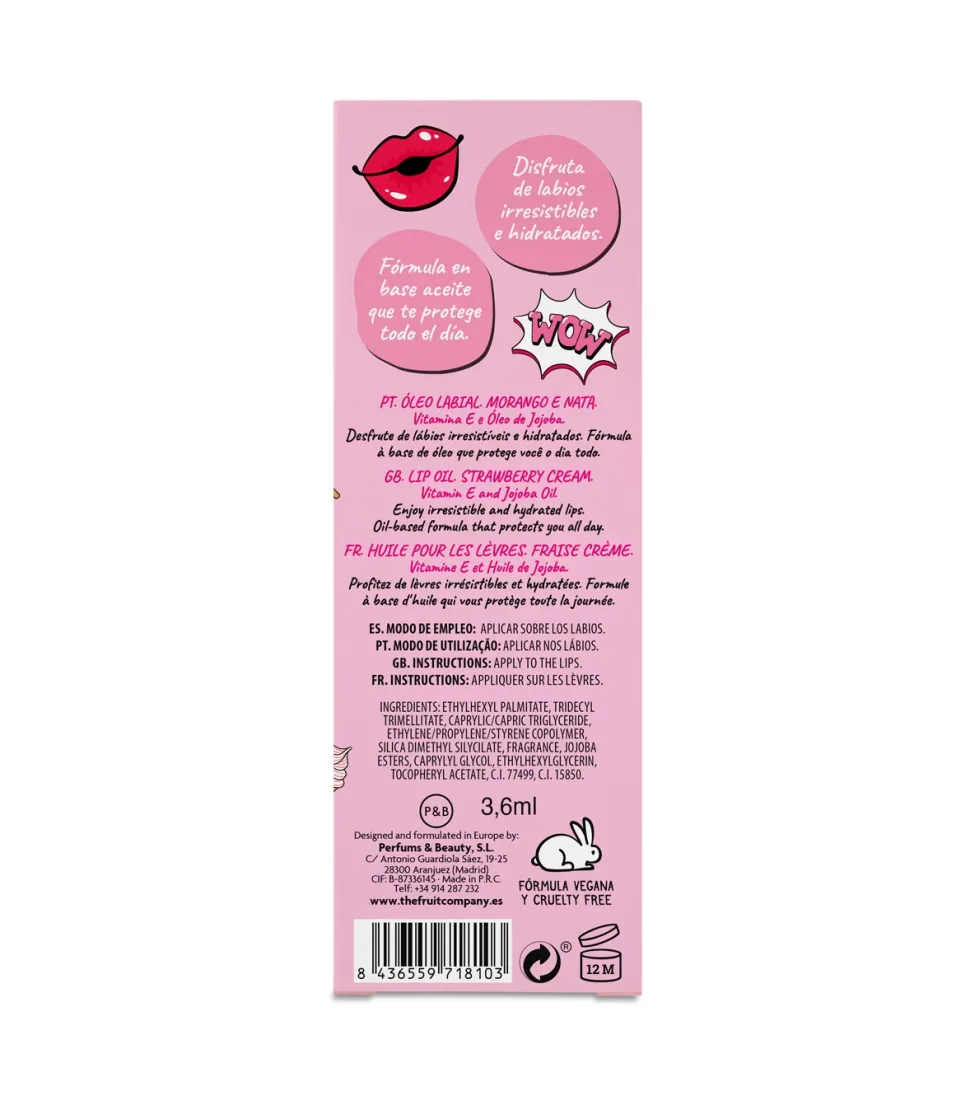 Aceite labial - Fresa y nata