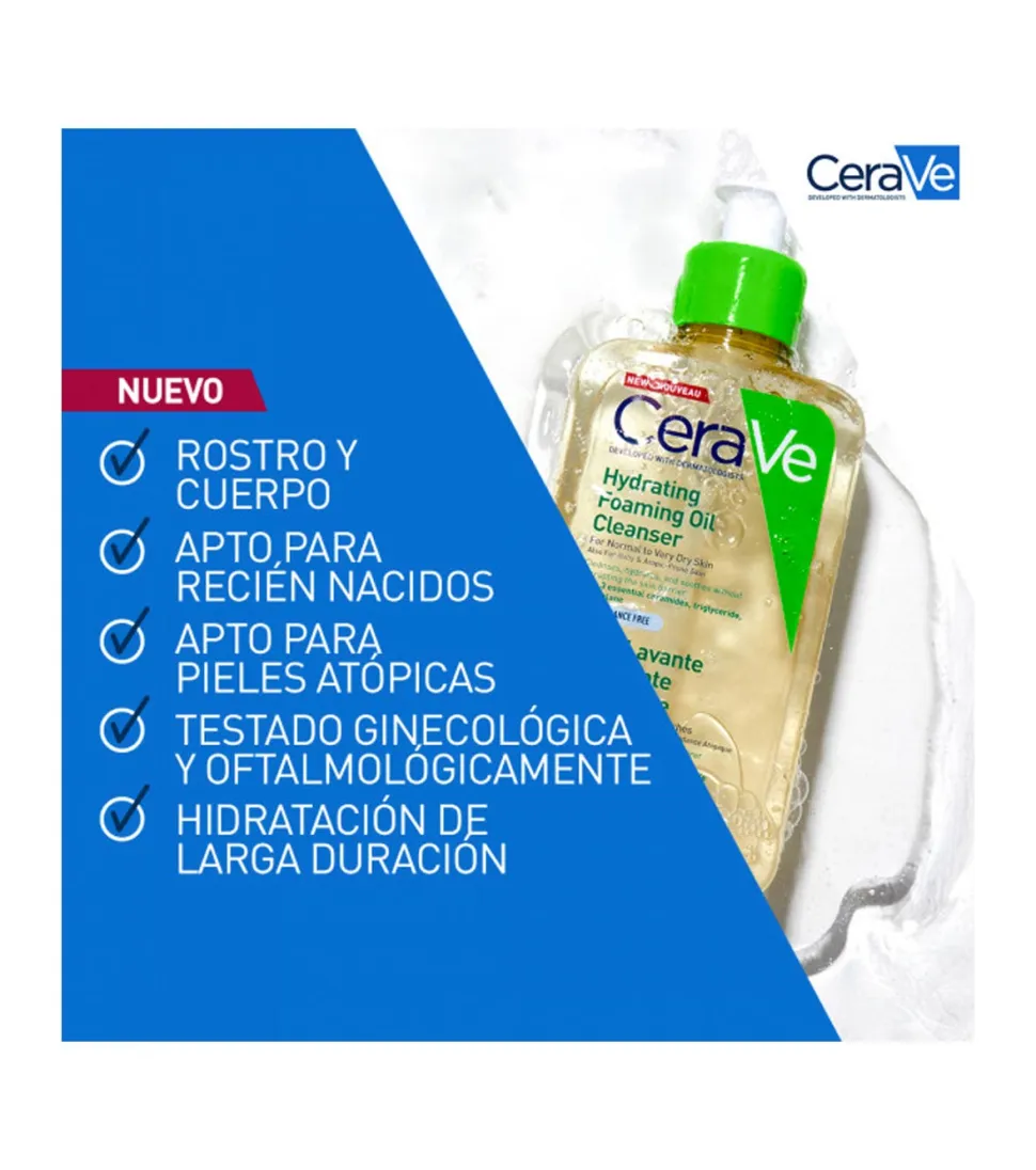 Aceite limpiador espumoso hidratante para piel normal a muy seca - 473ml