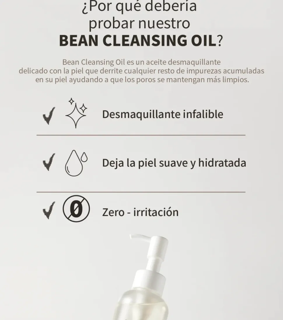 Aceite limpiador facial Bean