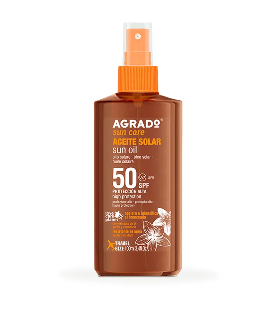 Aceite solar acelerador del bronceado SPF50