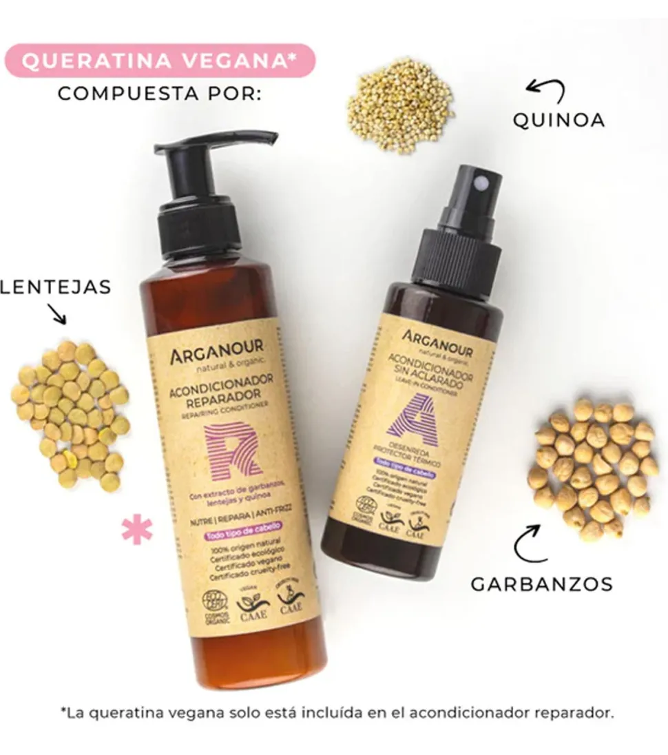 Acondicionador sin aclarado desenredante y protector térmico - Todo tipo de cabello