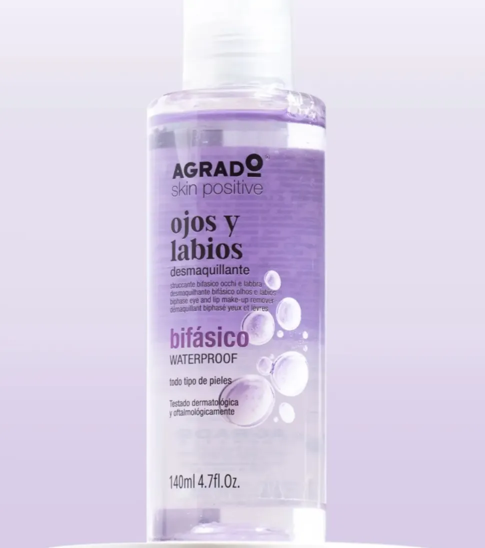 Agrado - Desmaquillante ojos y labios bifásico waterproof - Todo tipo de pieles