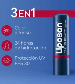 Bálsamo con color para labios y mejillas Caring Beauty - Red