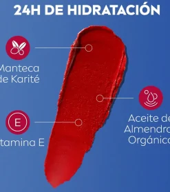 Bálsamo con color para labios y mejillas Caring Beauty - Red
