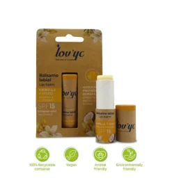 Bálsamo labial vainilla y coco SPF15