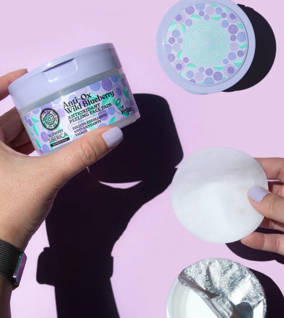 *Blueberry Siberica* - Discos faciales exfoliantes antioxidantes