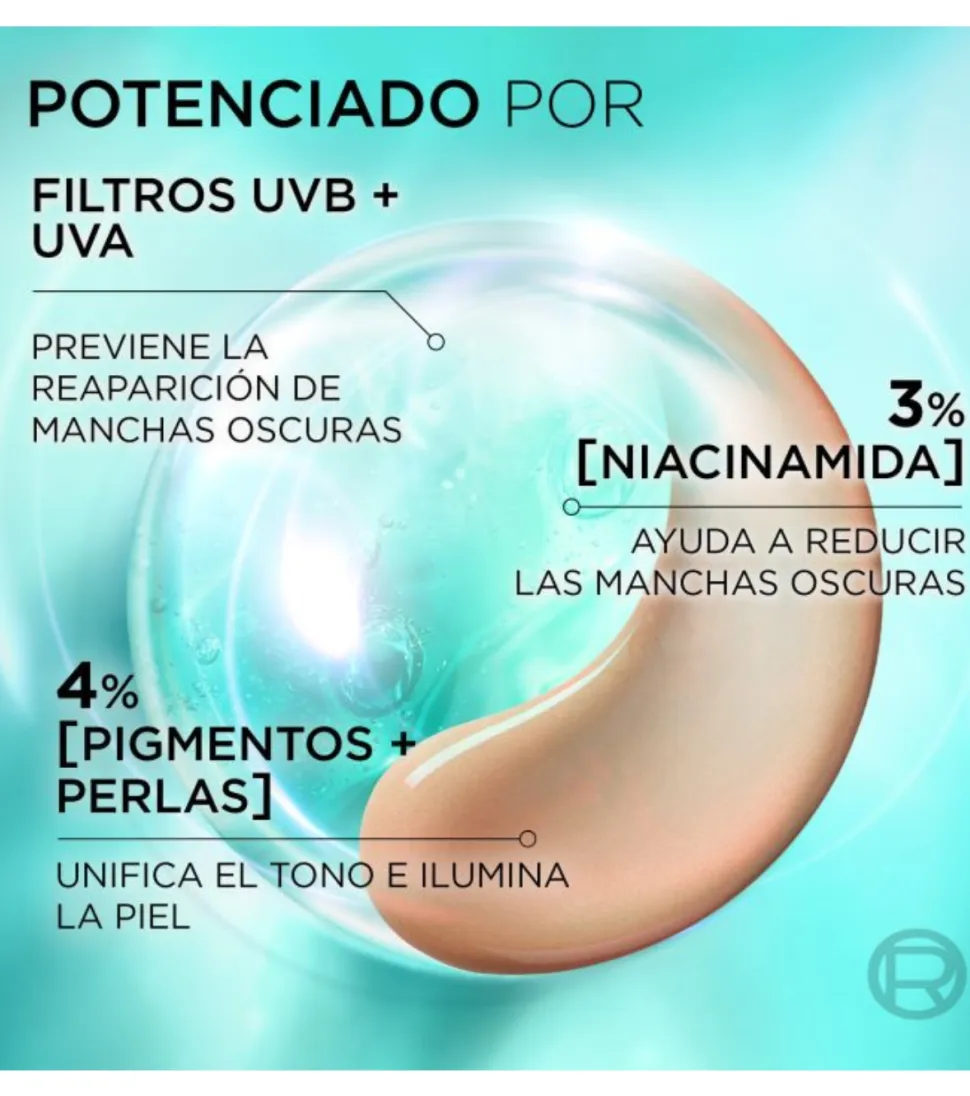 *Bright Reveal* - Fluido facial diario con color SPF 50 - Tono medio