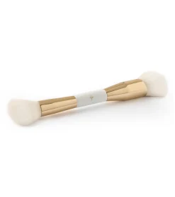 Brocha doble de maquillaje crema y polvo - 01