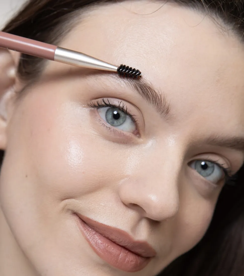 Brocha doble para cejas y pestañas Soft Vegan Brush Brownie