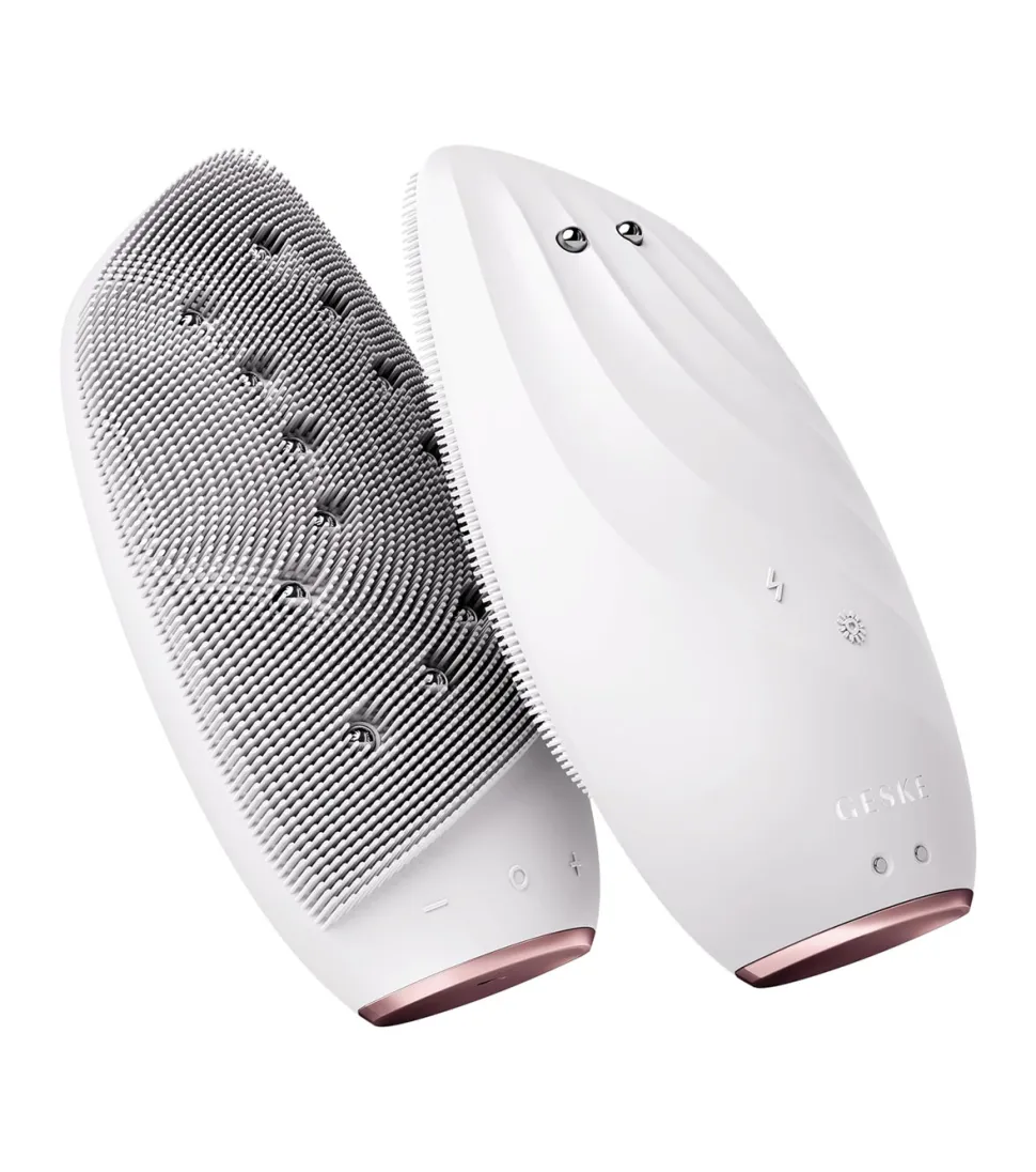 Cepillo limpiador y masajeador facial Sonic Thermo Face-Lifter 8 en 1 - White Rose Gold