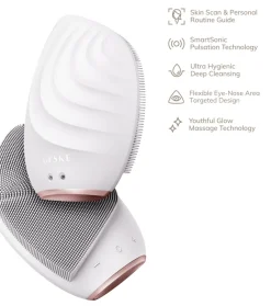 Cepillo limpiador y masajeador facial Sonic 5 en 1 - White Rose Gold