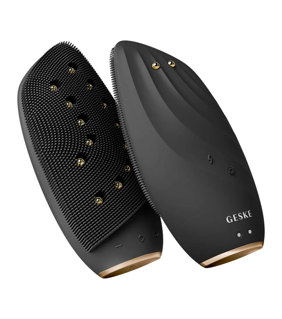 Cepillo limpiador y masajeador facial Sonic Thermo Face-Lifter 8 en 1 - Black Gold