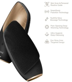 Cepillo limpiador y masajeador facial Sonic Thermo 6 en 1 - Black Gold
