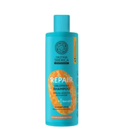 Champú Oblepikha reparador de queratina - Para cabello seco y dañado