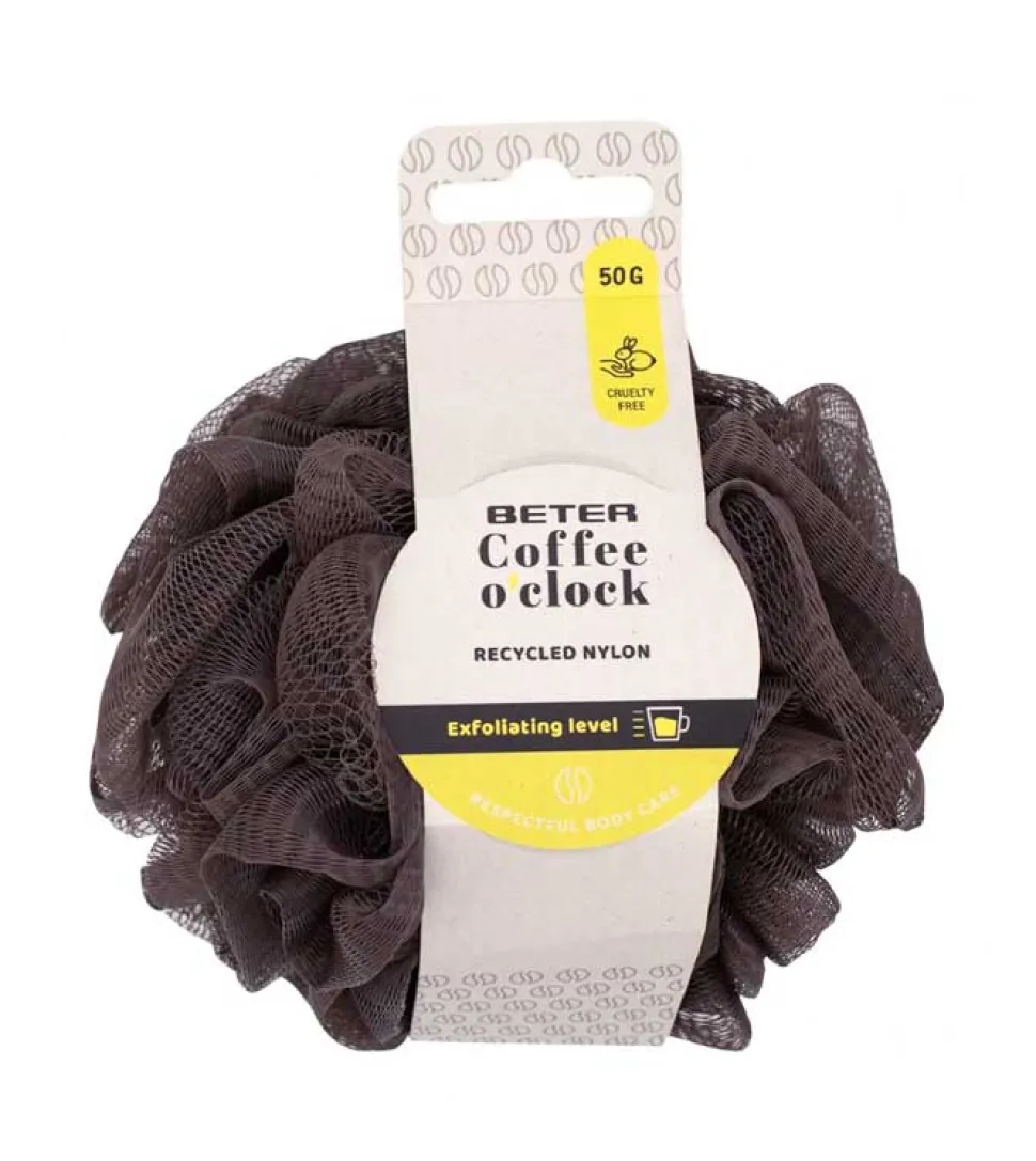 *Coffee O´clock* - Esponja malla peeling de nailon reciclado - Exfoliación 3