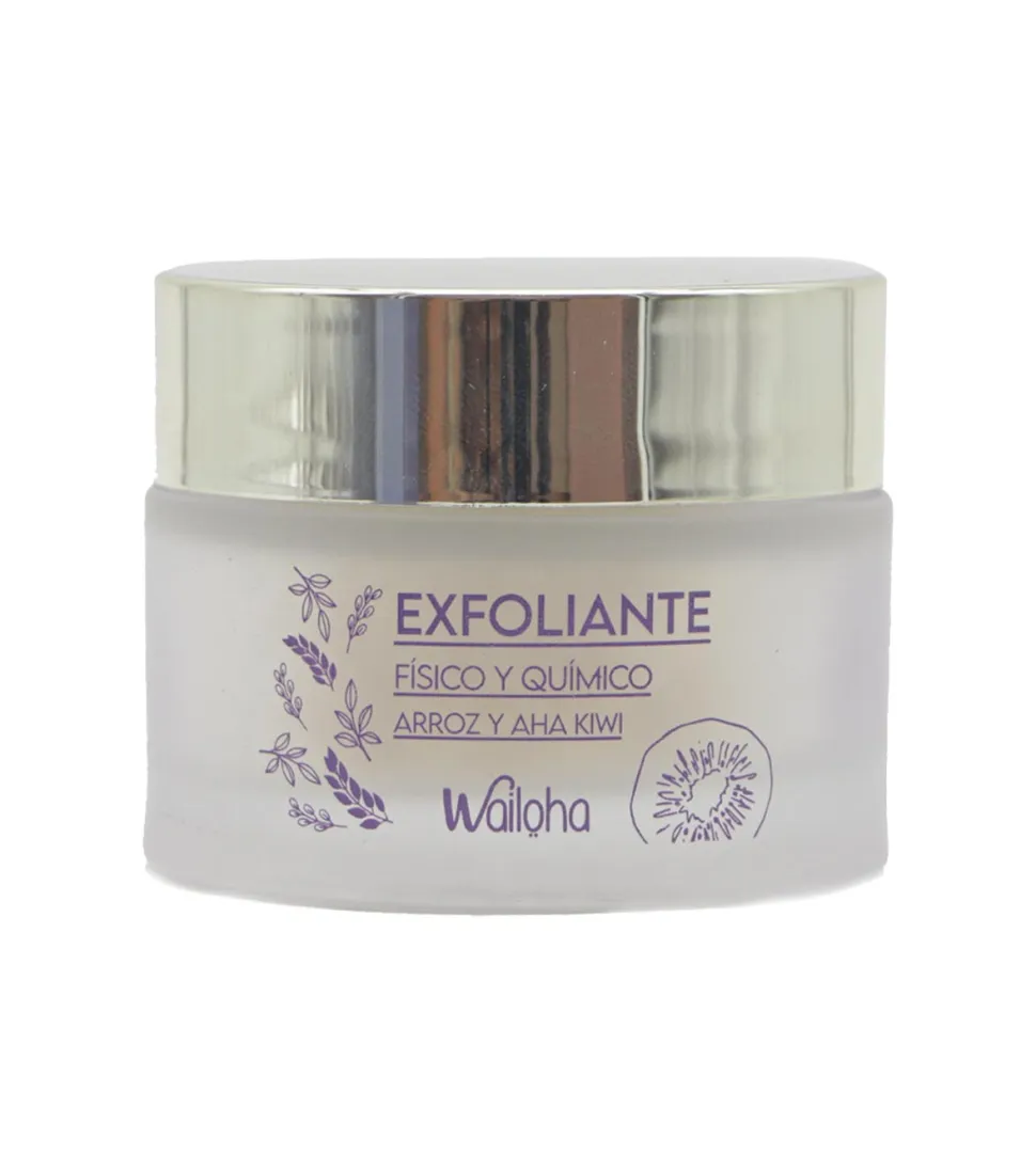 *Colección Calma* - Exfoliante facial físico y químico de arroz y AHA kiwi