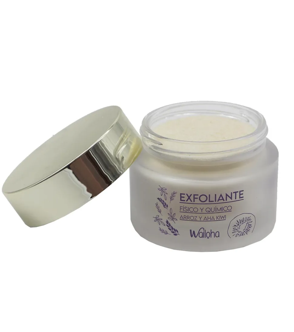 *Colección Calma* - Exfoliante facial físico y químico de arroz y AHA kiwi