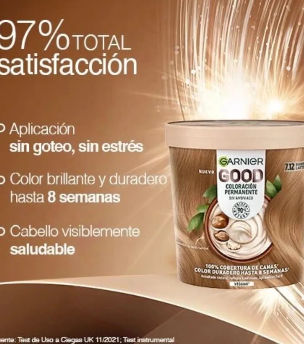 Coloración permanente sin amoniaco Good - 7.12: Rubio Café Latte