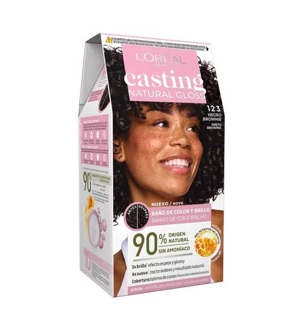 Coloración sin amoniaco Casting Natural Gloss - 123: Negro brownie