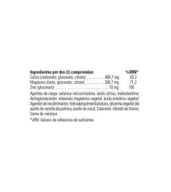 Complemento alimenticio - Calcio y Magnesio con Zinc