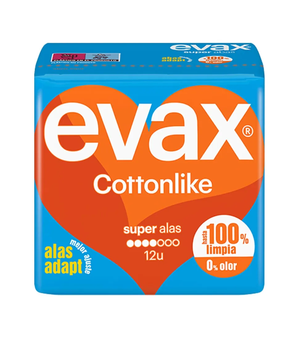 Compresas super alas Cottonlike - 12 unidades