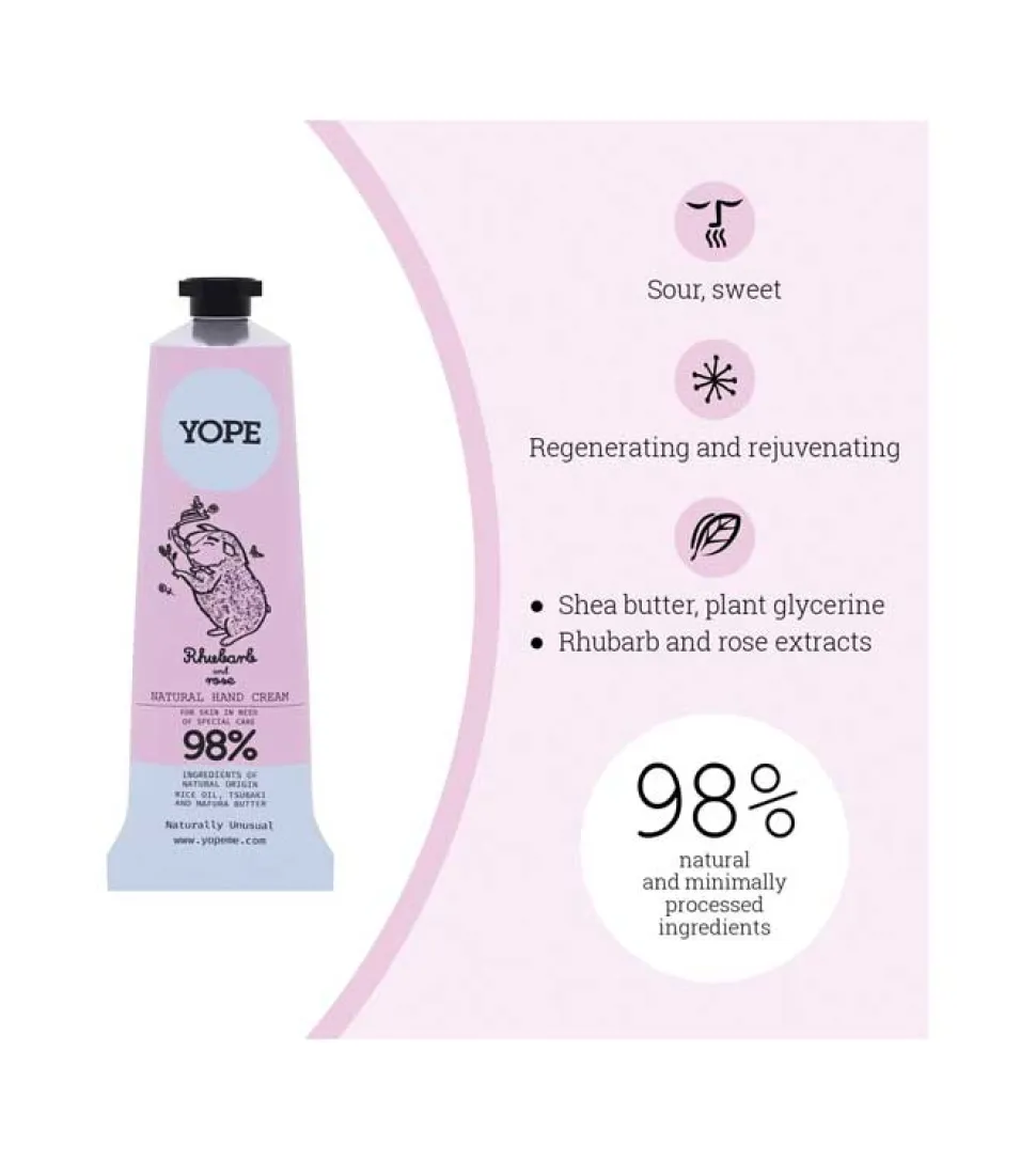 Crema de manos Ruibarbo y Rosa