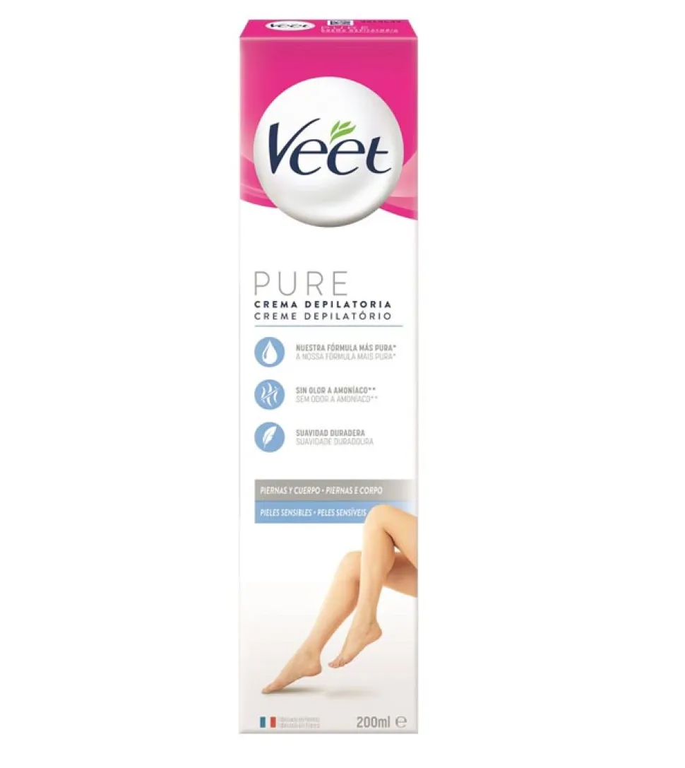 Crema depilatoria para piernas y cuerpo Pure - Pieles sensibles