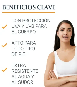 Crema de protección solar corporal Sensitive Protect SPF50 Oil Control - Toque seco