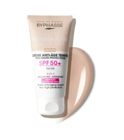 Crema facial antiedad con color SPF 50+ - Medium