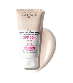 Crema facial antiedad con color SPF 50+ - Light