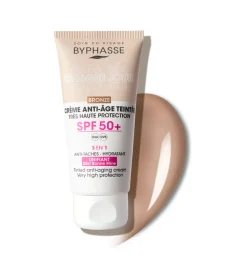 Crema facial antiedad con color SPF 50+ - Bronze