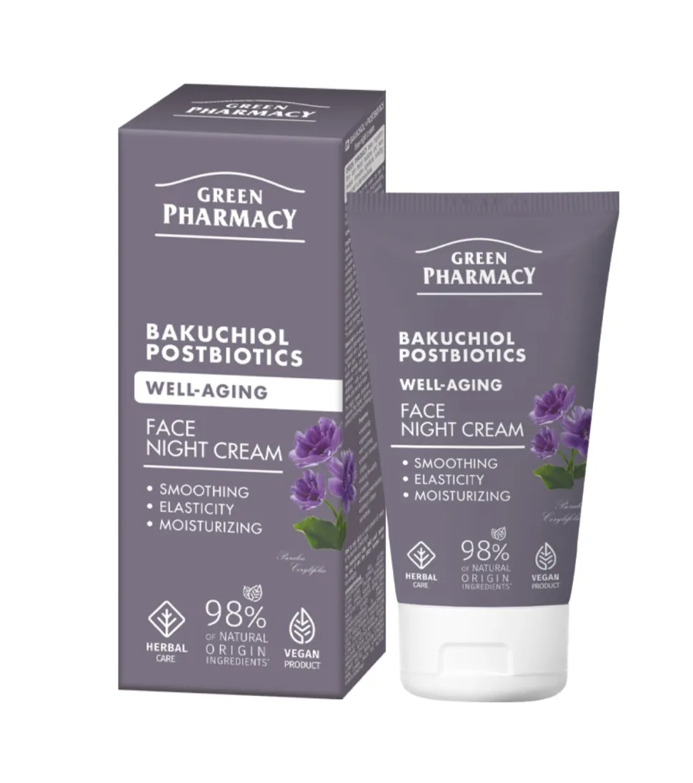 Crema facial antiedad de noche - Backuchiol + Postbióticos