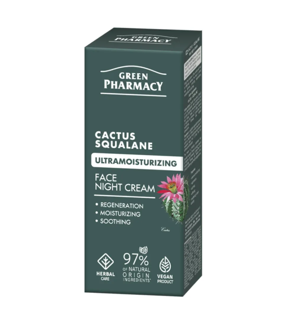 Crema facial ultra-hidratante noche - Cactus + Escualano