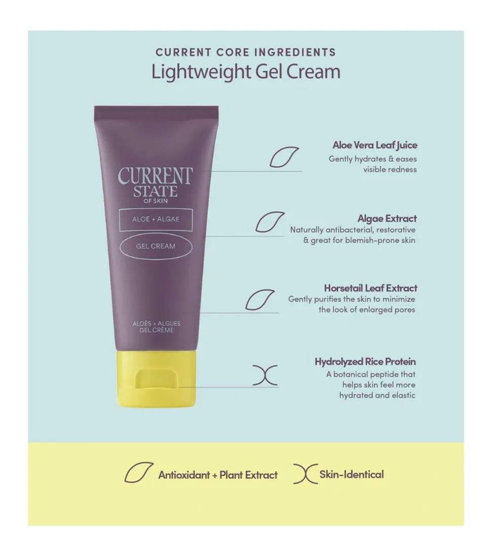 Crema gel ligera hidratante de aloe y algas