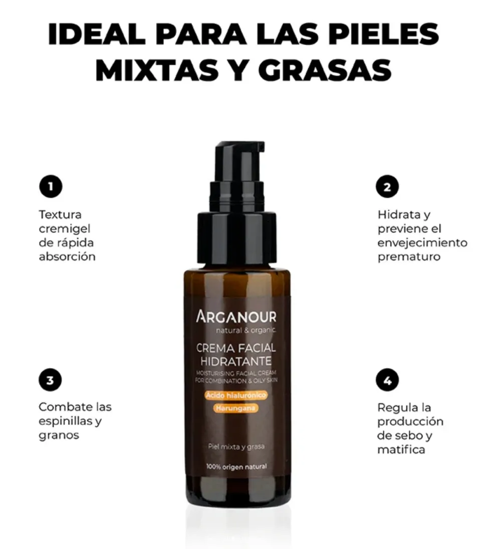 Crema hidratante pieles mixtas y grasas