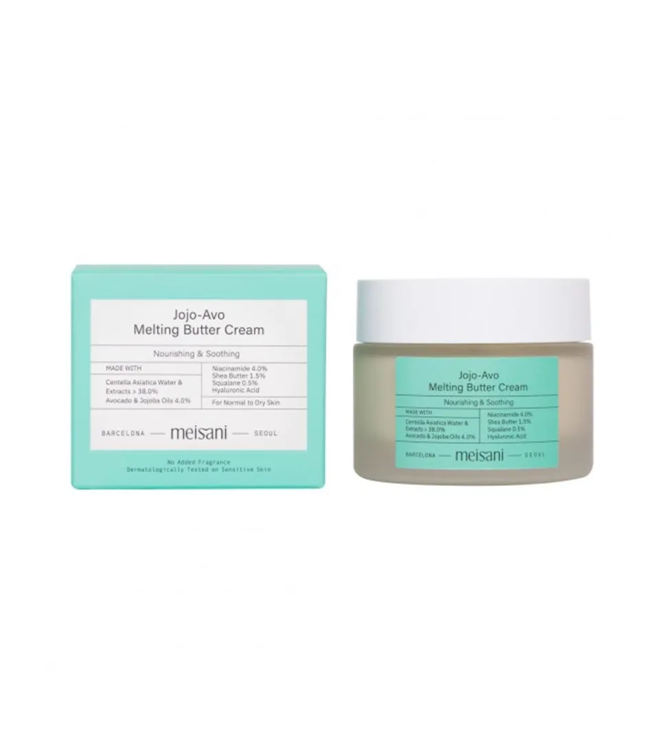 Crema hidratante textura cremosa con aceite de aguacate y jojoba