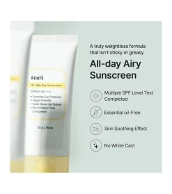 Crema solar facial All-day Airy Sunscreen SPF50+ PA++++