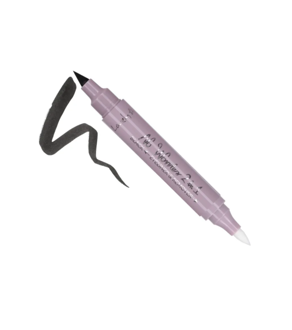 Delineador de ojos 2 en 1 No Worries - Black