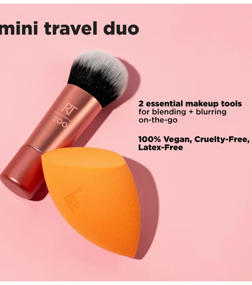 Duo de brocha + esponja Mini Travel