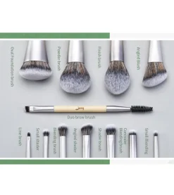 *Eco-Friendly Makeup* - Set de brochas 12 piezas - T327: Burlywood