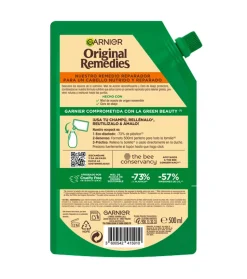 Eco-Pack champú reparador Tesoros de Miel Original Remedies - Cabello dañado, quebradizo