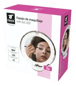 Espejo de maquillaje 360° con Iluminación LED TH-BY18