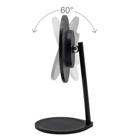 Espejo de tocador negro recargable con Iluminación LED Regulable
