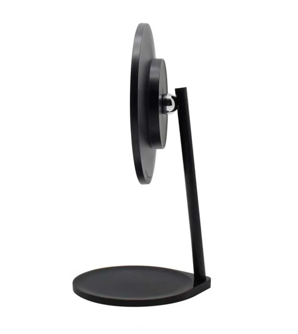 Espejo de tocador negro recargable con Iluminación LED Regulable