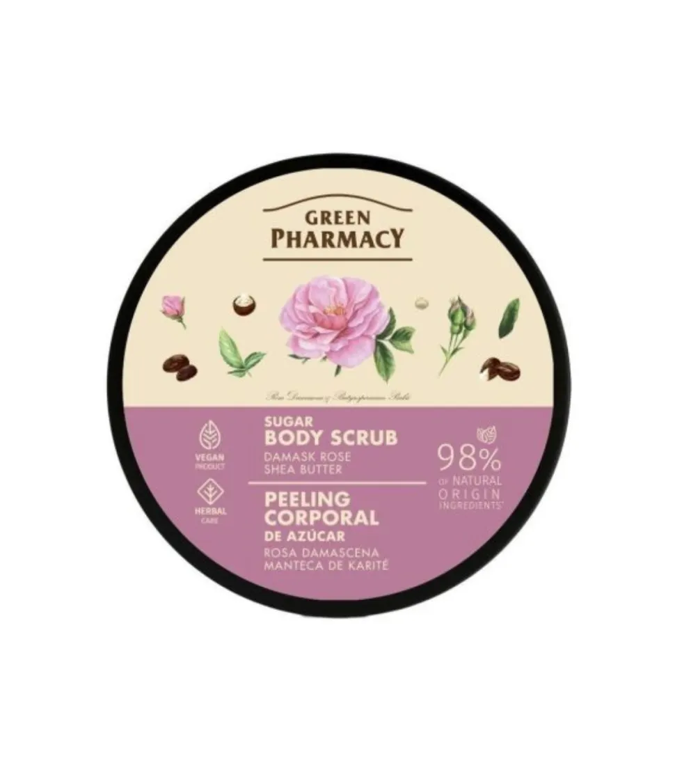 Exfoliante corporal con azúcar - Rosa Damascena + Manteca de Karité