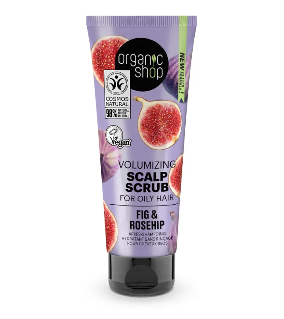 Exfoliante de cuero cabelludo voluminizador para cabello graso - Higo y escaramujo