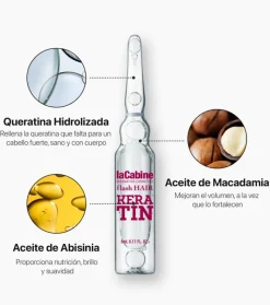 *Flash Hair* - Ampollas capilares Keratin - Cabello liso con tendencia al encrespamiento