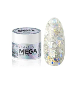 Gel de decoración de uñas Megastar - Silver Flicker