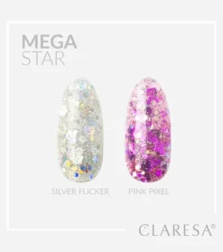 Gel de decoración de uñas Megastar - Silver Flicker